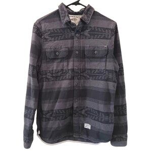 3/10 VANS Off The Wall Aztec Southwestern Thick Cotton Shirt Gray Size S